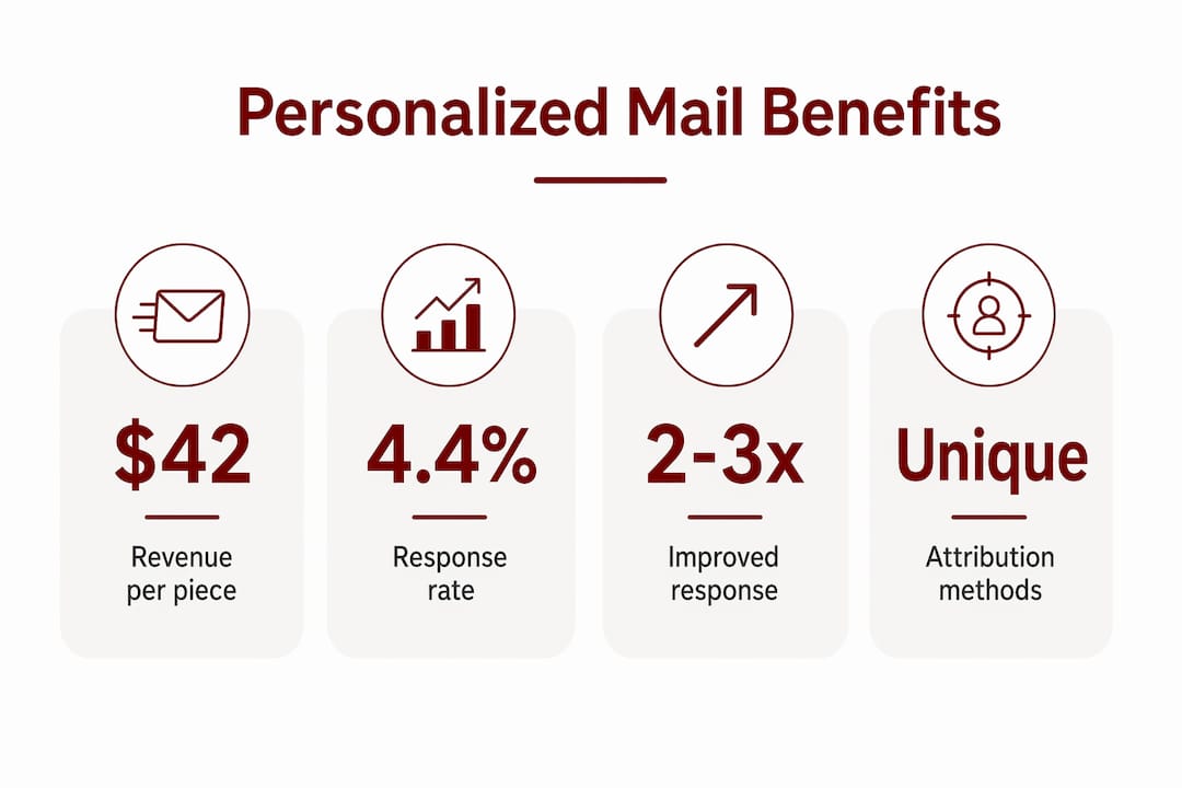 Infographic highlighting personalized direct mail benefits