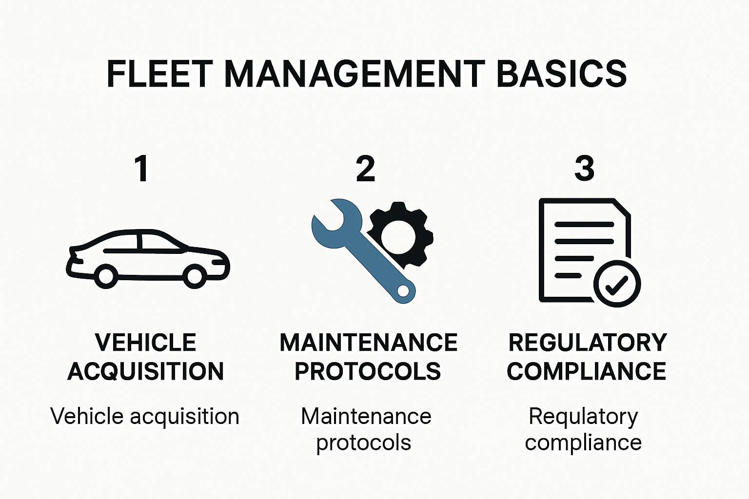Infographic presenting key fleet management basics elements