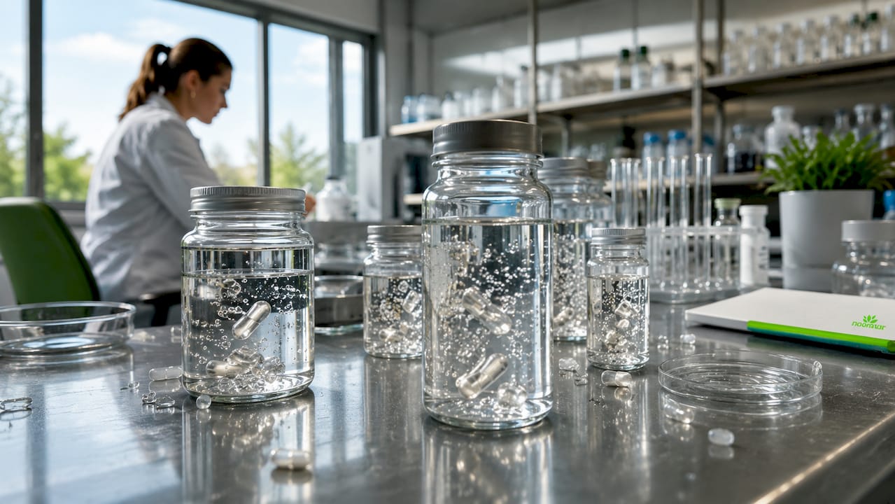 Cápsulas de suplementos con tecnología líquida de nanotecnología