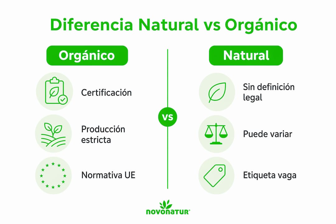 Infografía: diferencias clave entre productos orgánicos y naturales