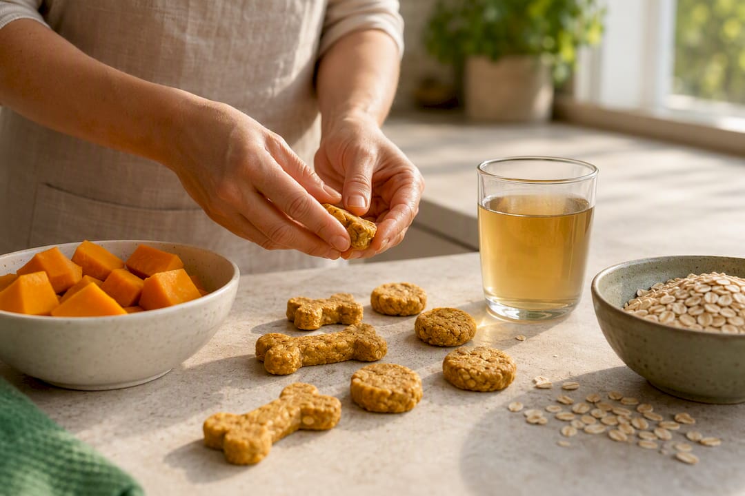 Cómo hacer galletas de calabaza para perros