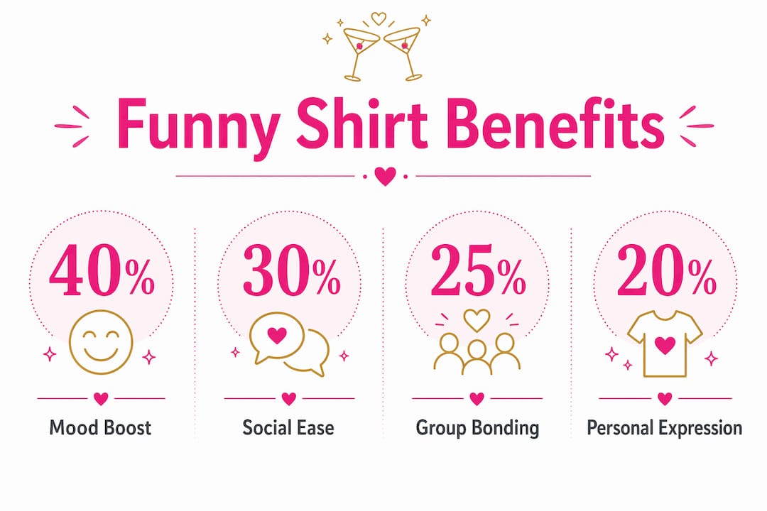 Infographic showing key benefits of funny shirts