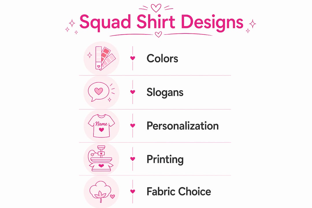 Infographic showing squad shirt design options