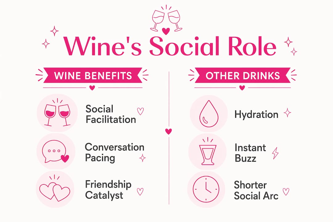 Infographic comparing wine and other drinks