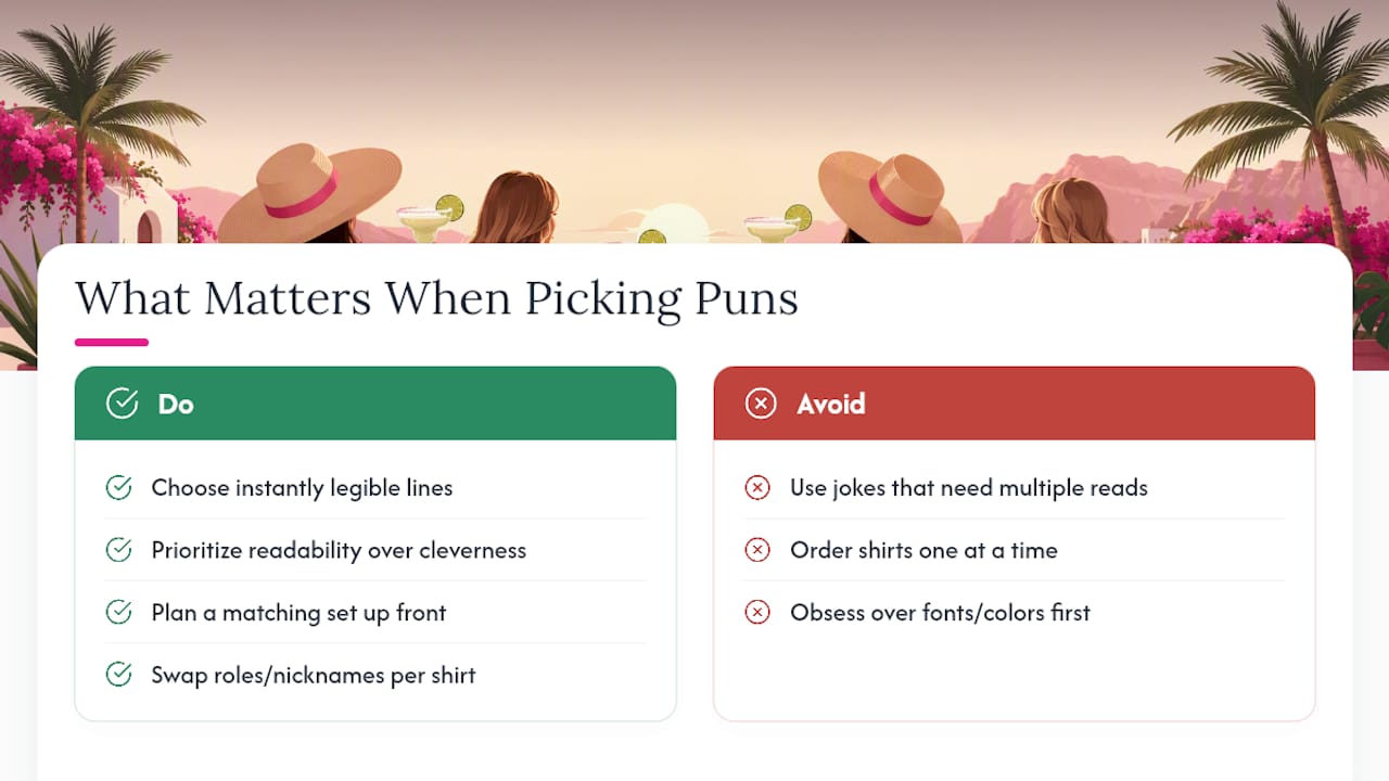 What actually matters when picking a margarita pun — overview diagram