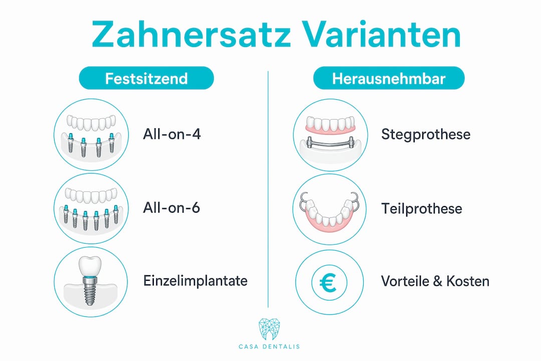 Graphic overview: What distinguishes fixed from removable dentures?