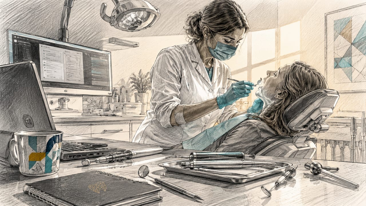 Zahnarzt bei der Untersuchung eines Patienten
