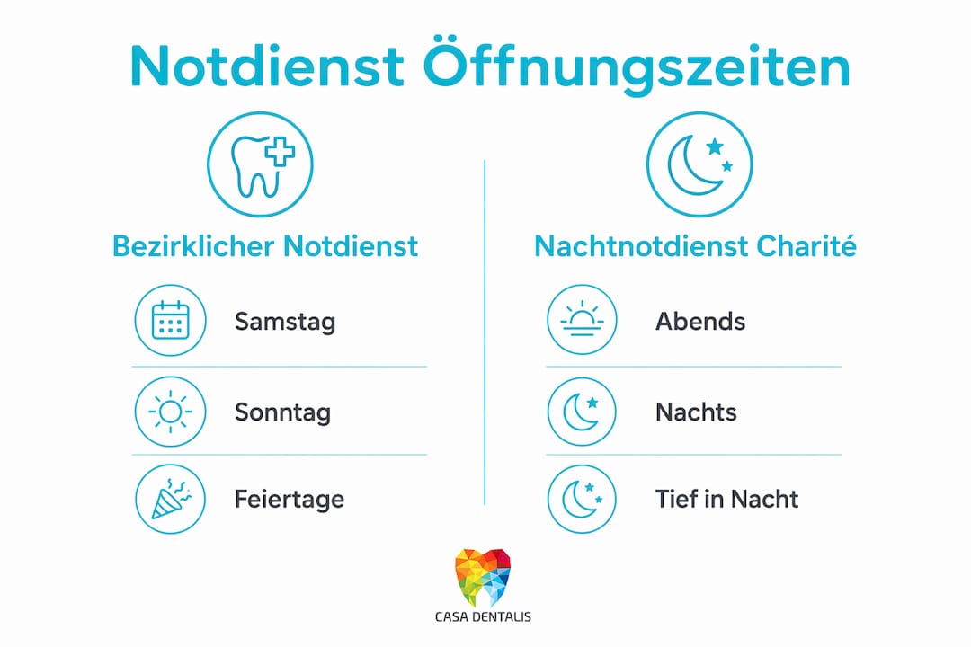 Übersicht der Sprechzeiten für den Notdienst beim Zahnarzt in Berlin