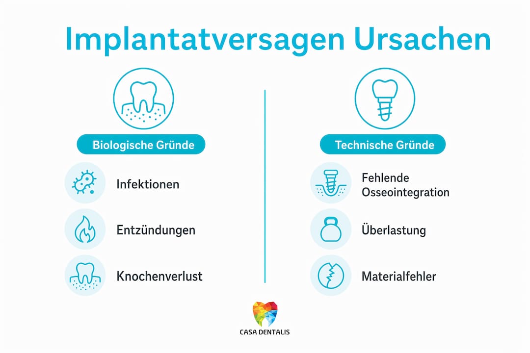 Grafische Übersicht: Die häufigsten Gründe für das Scheitern von Implantaten
