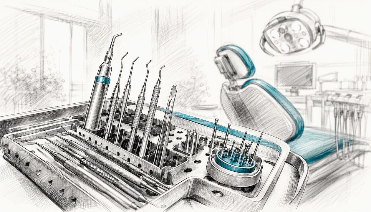 Chirurgische Instrumente für die Sinuslift-Operation in der Zahnmedizin