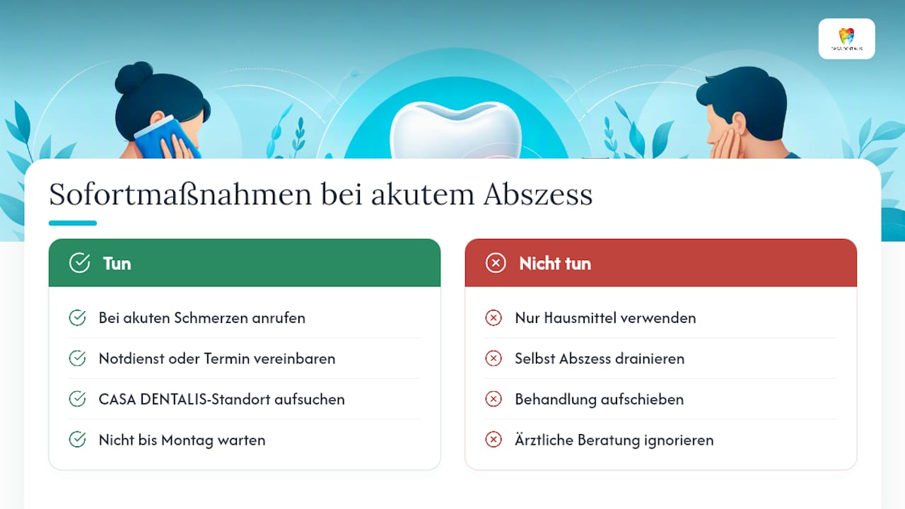 Wenn Sie jetzt Hilfe brauchen: Kontakt und Termine bei CASA DENTALIS — overview diagram