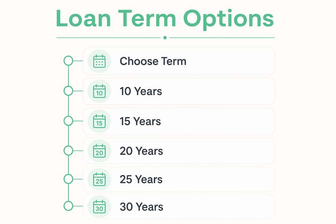 Infographic showing refinancing loan term options