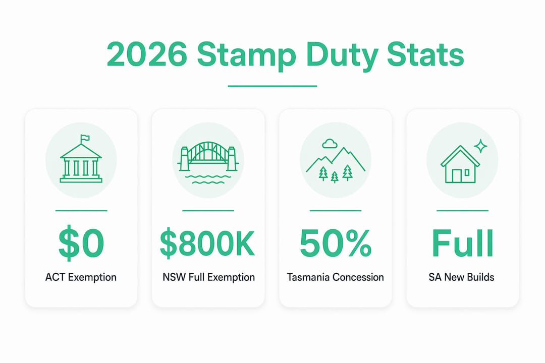 Infographic showing 2026 stamp duty exemptions statistics