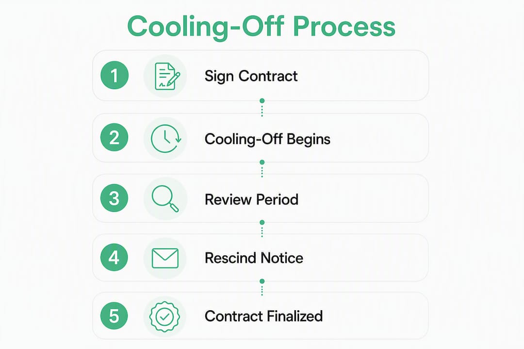 Infographic showing cooling off period steps