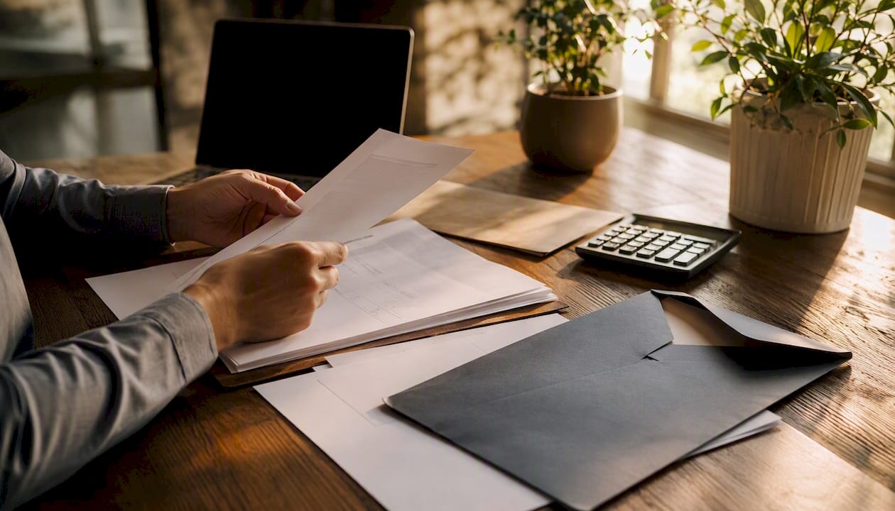 Broker hands preparing loan documents