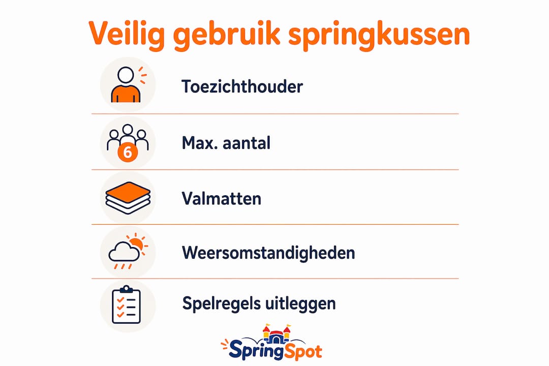 Handige infographic: vijf belangrijke tips om een springkussen veilig te gebruiken