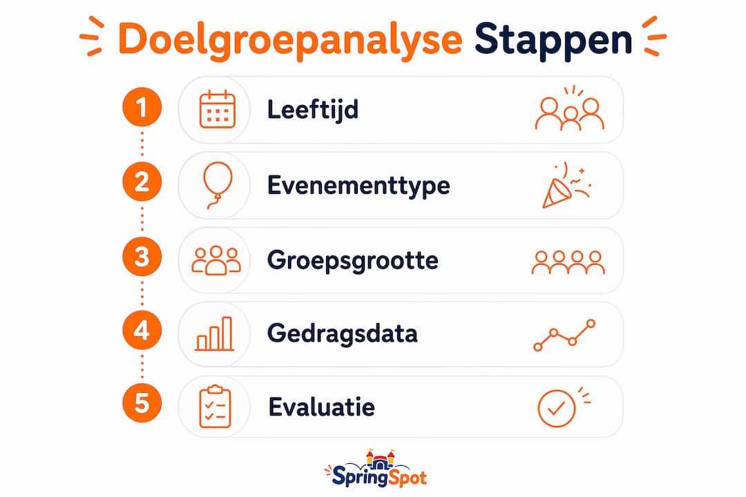 Infographic: in vijf stappen je doelgroep bepalen voor springkussenverhuur