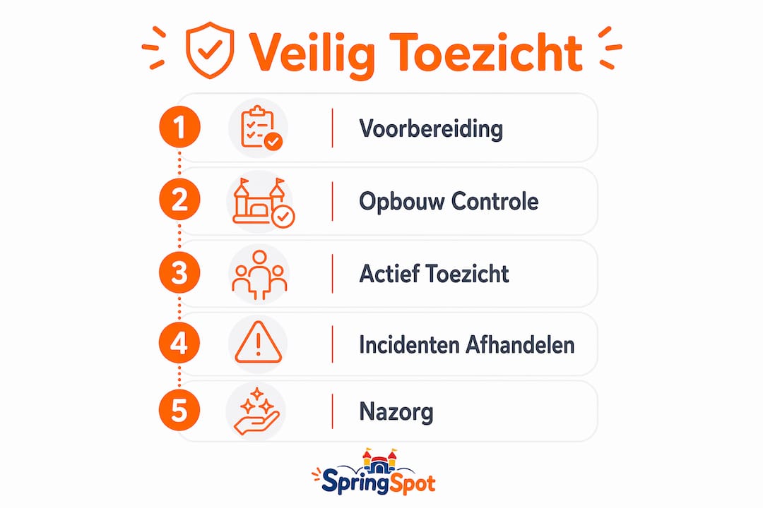 Overzichtelijke infographic: zo houd je veilig toezicht bij een springkussen