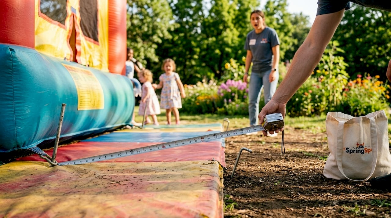 Veiligheid springkussen: waar moet je op letten bij gebruik van een valmat en goede verankering