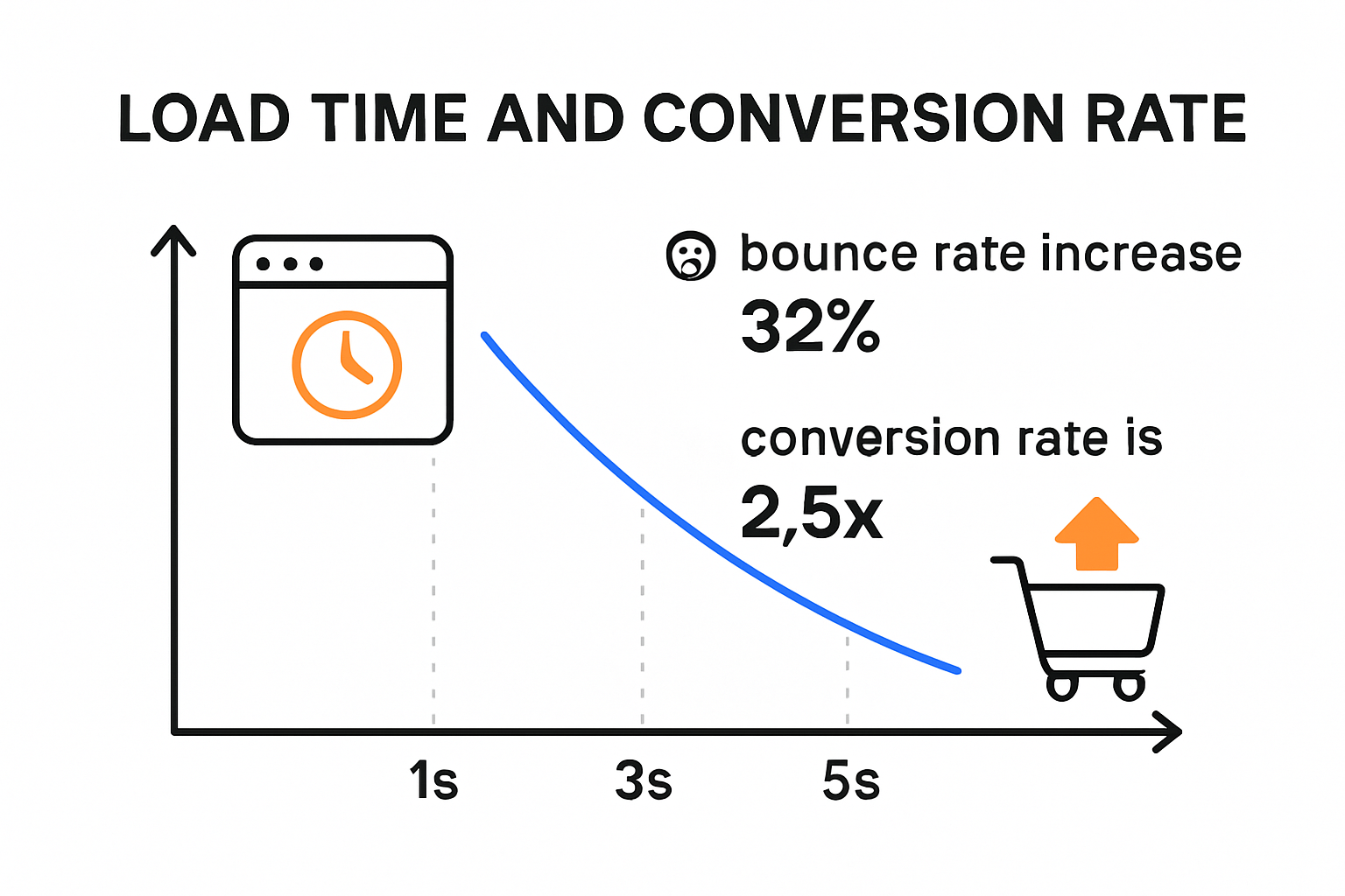 Infographic showing how page speed impacts conversions