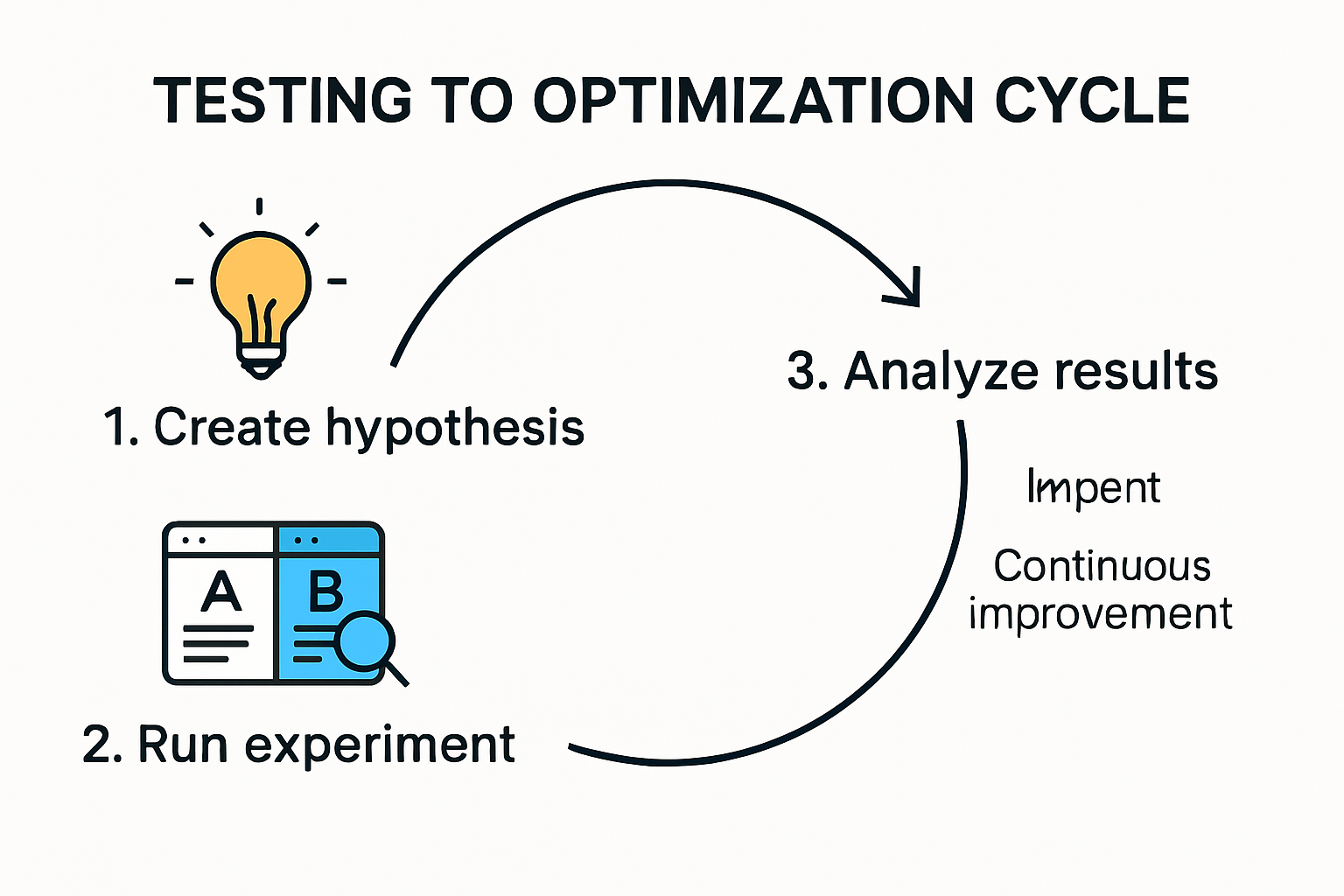 Infographic showing steps in conversion optimization testing