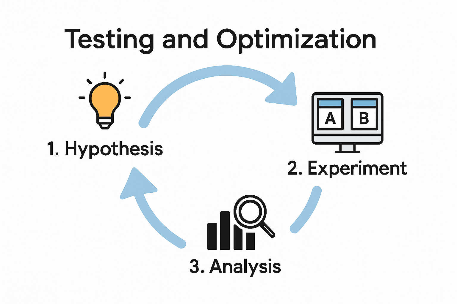 Infografik: Die wichtigsten Schritte für erfolgreiches Conversion-Optimierungs-Testing auf einen Blick