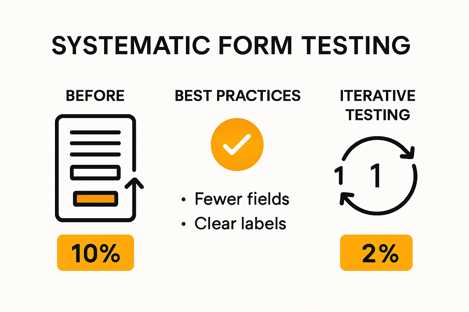 Infographic showing form testing impact and workflow