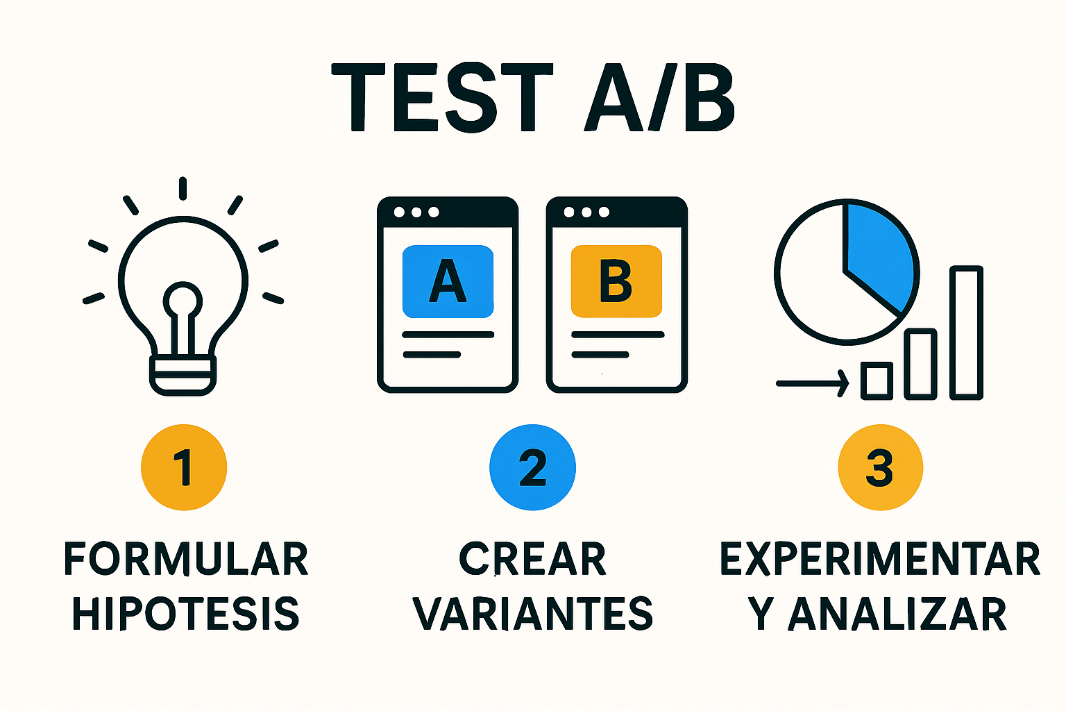 Infografía sobre el proceso de pruebas A/B: pasos clave para llevarla a cabo