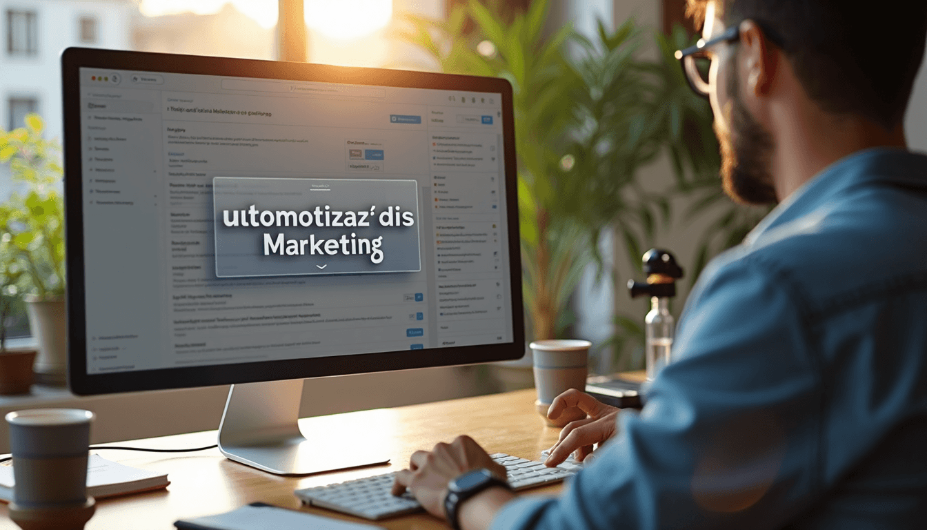 Marketer adjusting automation dashboard with overlay notification