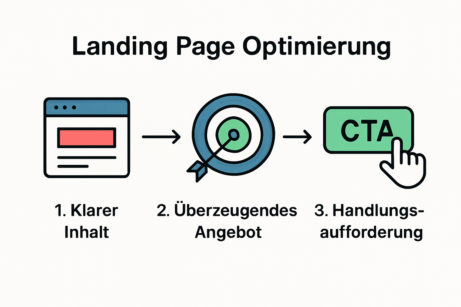 Infografik: Erfolgsfaktoren der Landing Page Optimierung