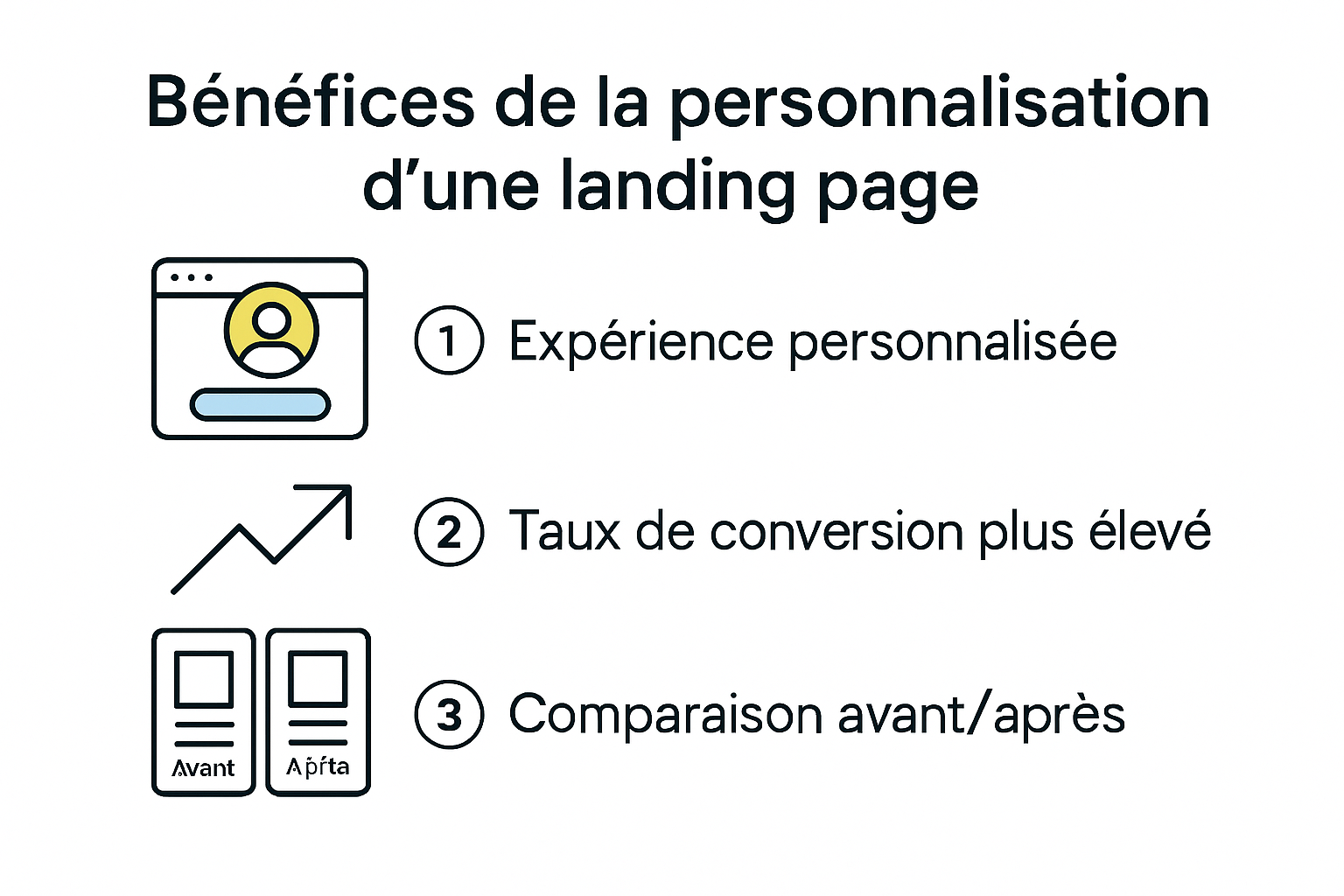 Infographie sur l'impact de la personnalisation des landing pages en 2025
