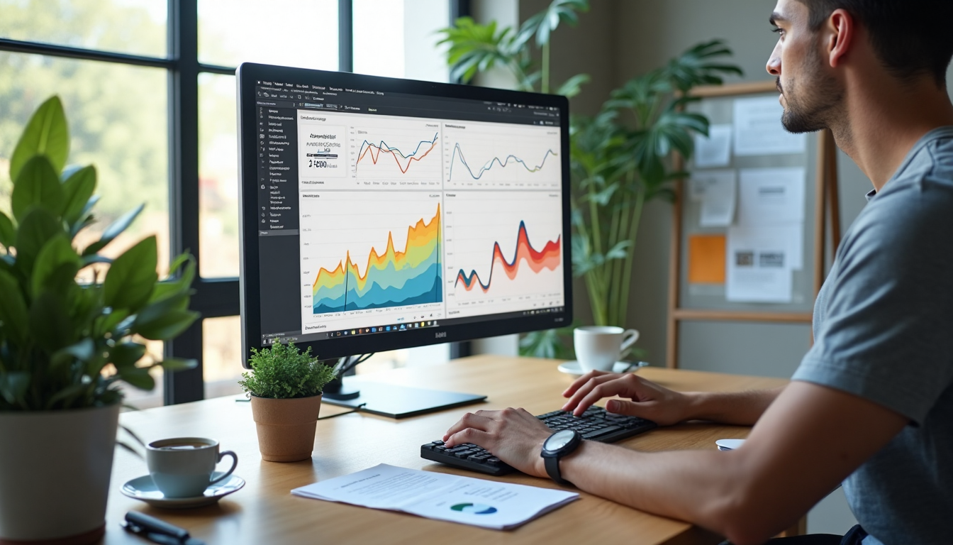 UX designer workspace with analytics and Core Web Vitals note