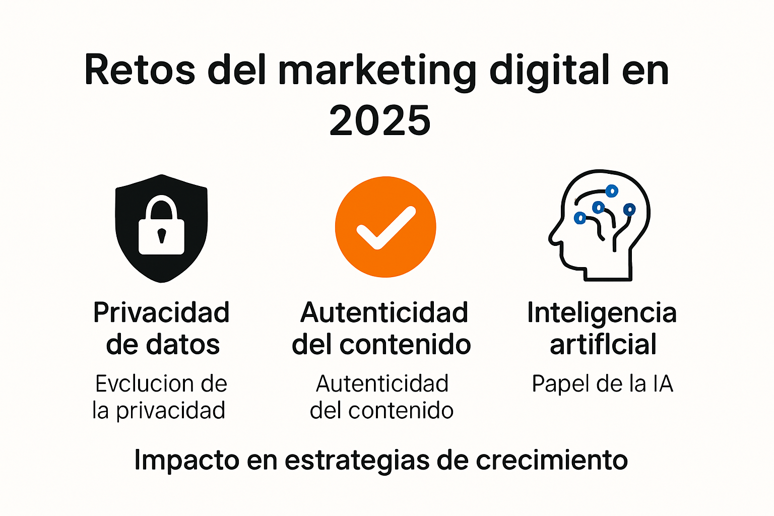Infografía sobre los principales retos del marketing digital en 2025