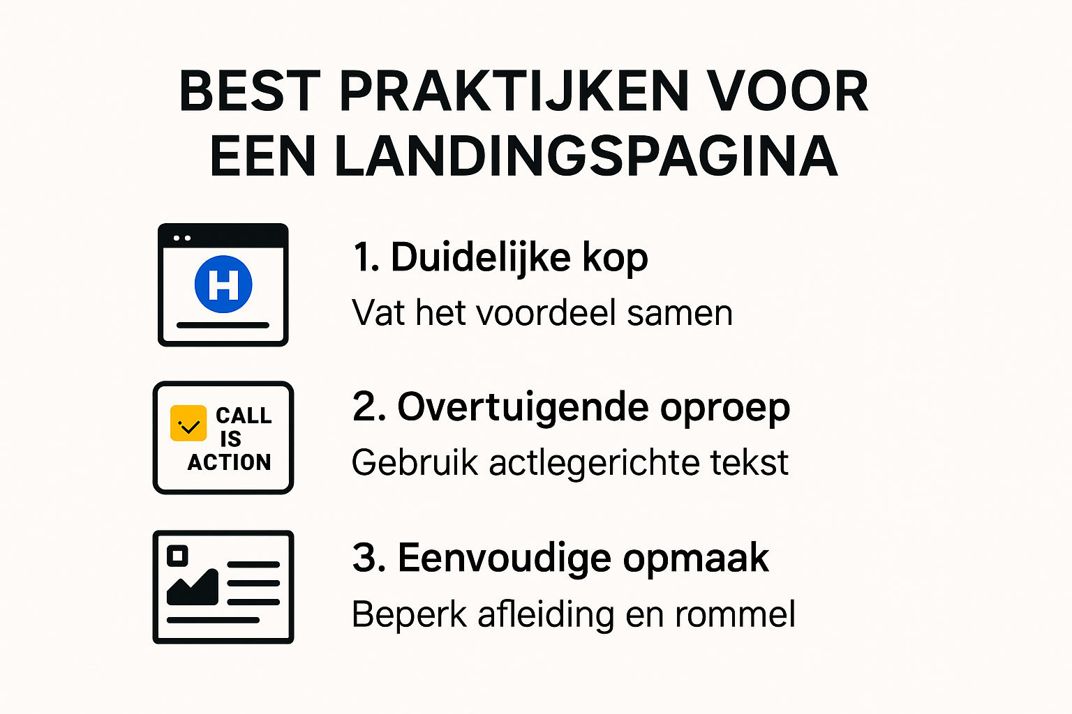 Checklist infographic met best practices landingpagina
