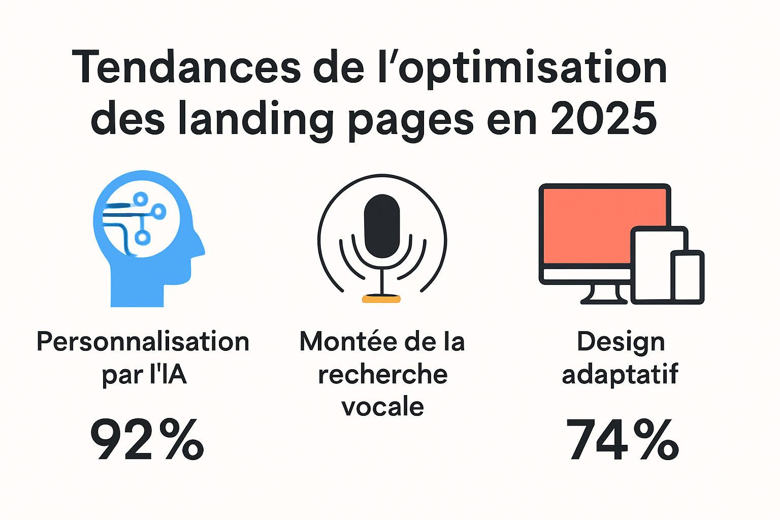 Infographie sur les tendances optimisation landing pages en 2025