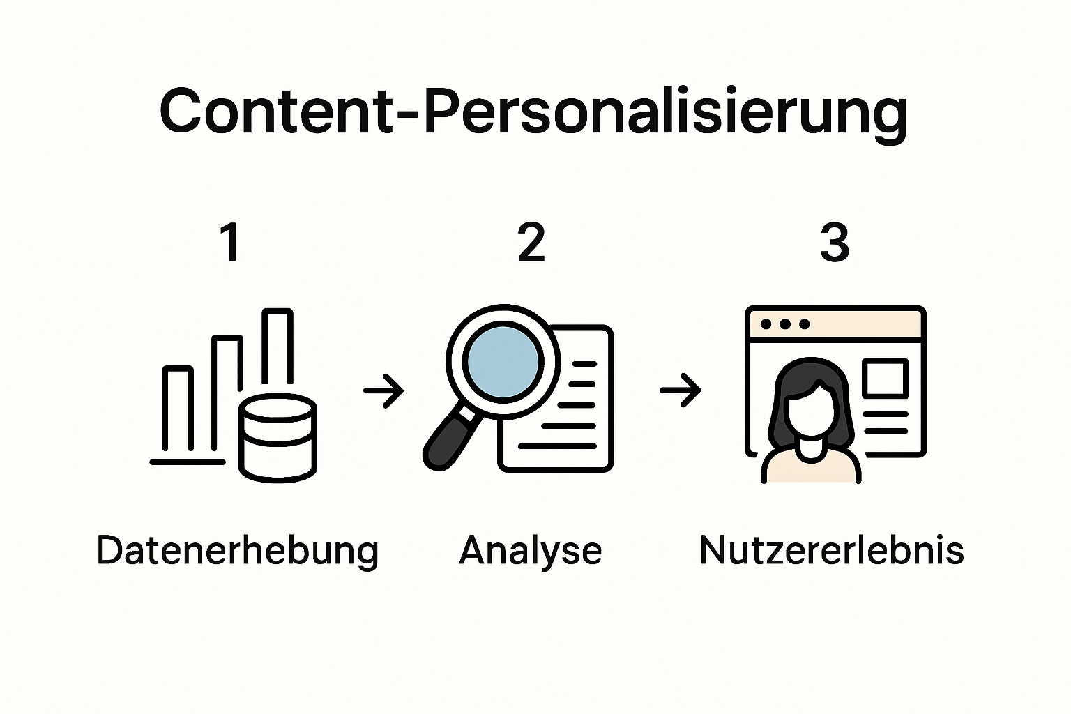 Schritte und Prinzip der Content Personalisierung anschaulich erklärt