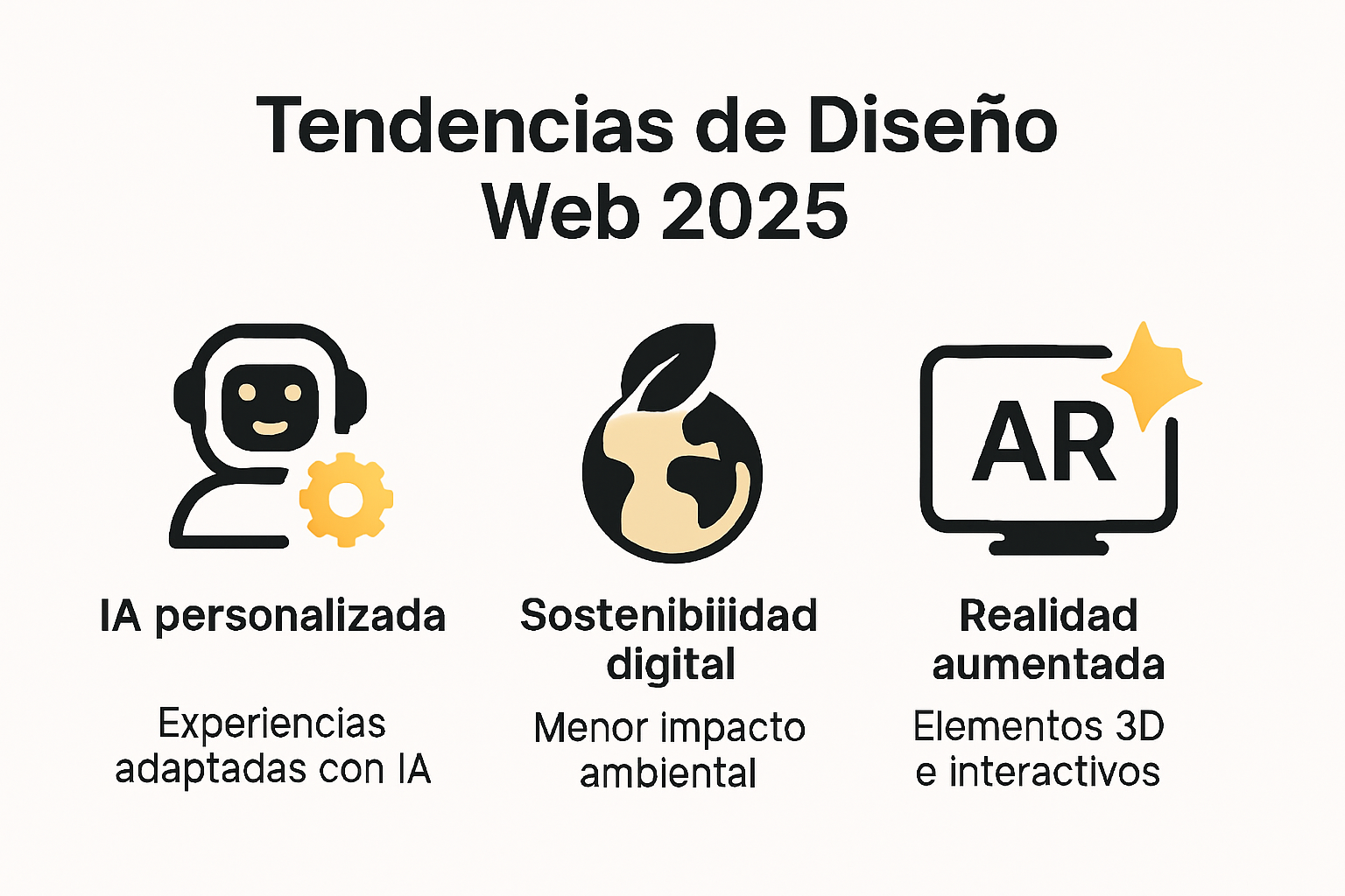 Infografía de tendencias principales en diseño web 2025