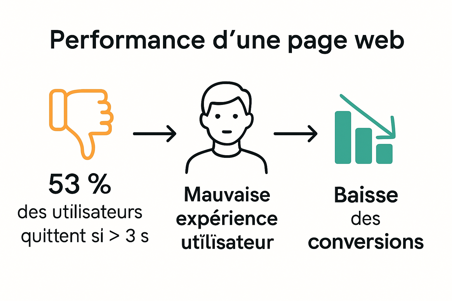 Lien entre performance web, expérience utilisateur et conversion