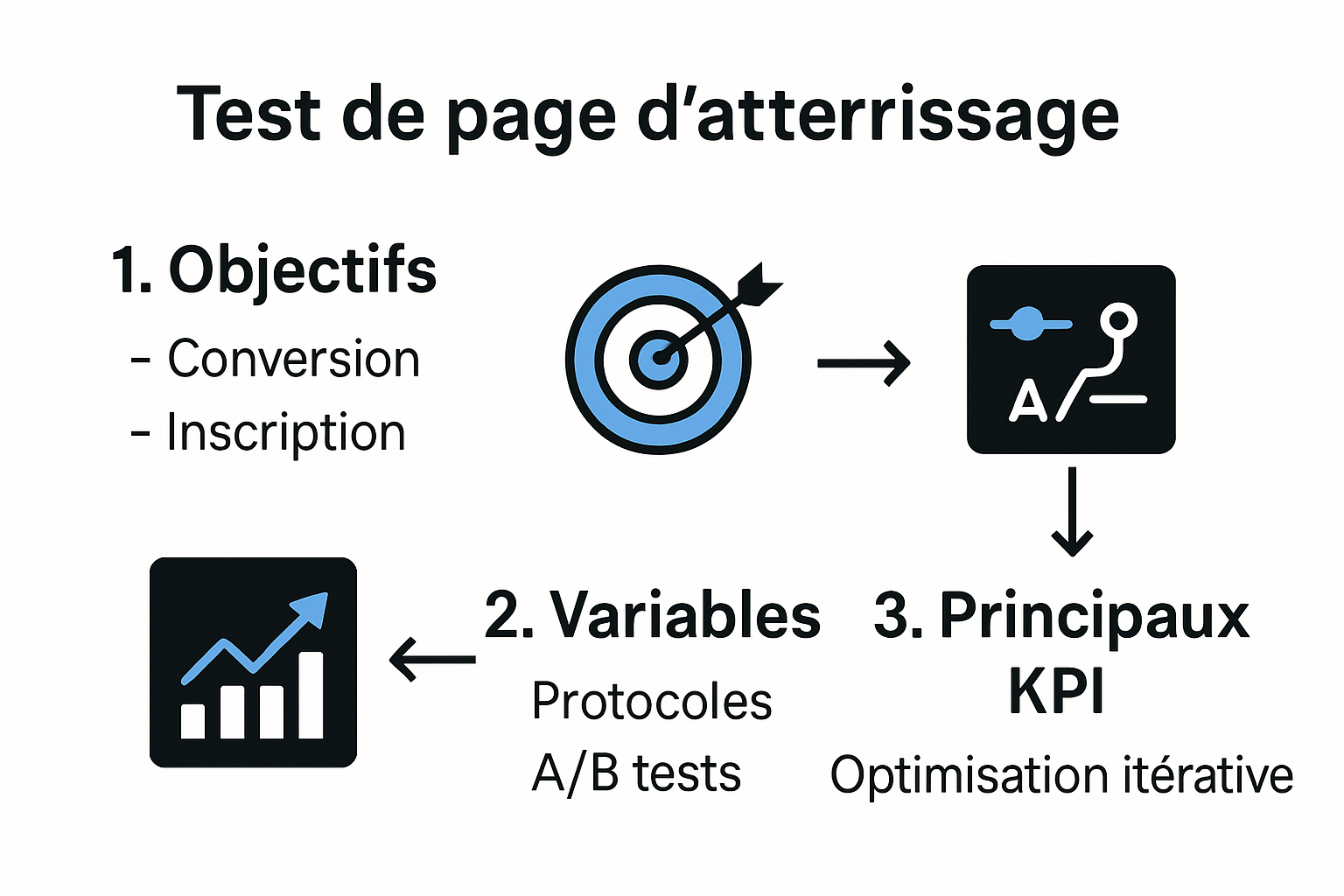 Infographie sur le processus d’un test de page d’atterrissage