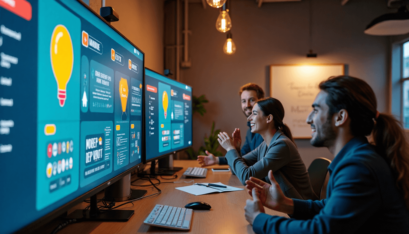 Marketing team celebrates with gamification leaderboard and recognition