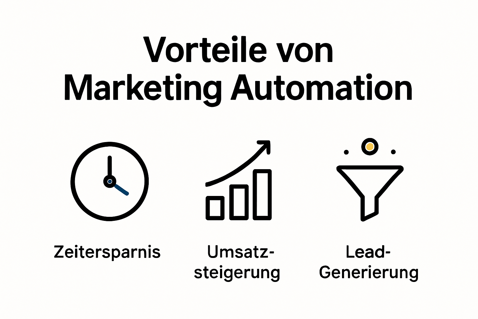 Infografik: Zentrale Vorteile von Marketing Automation im Überblick