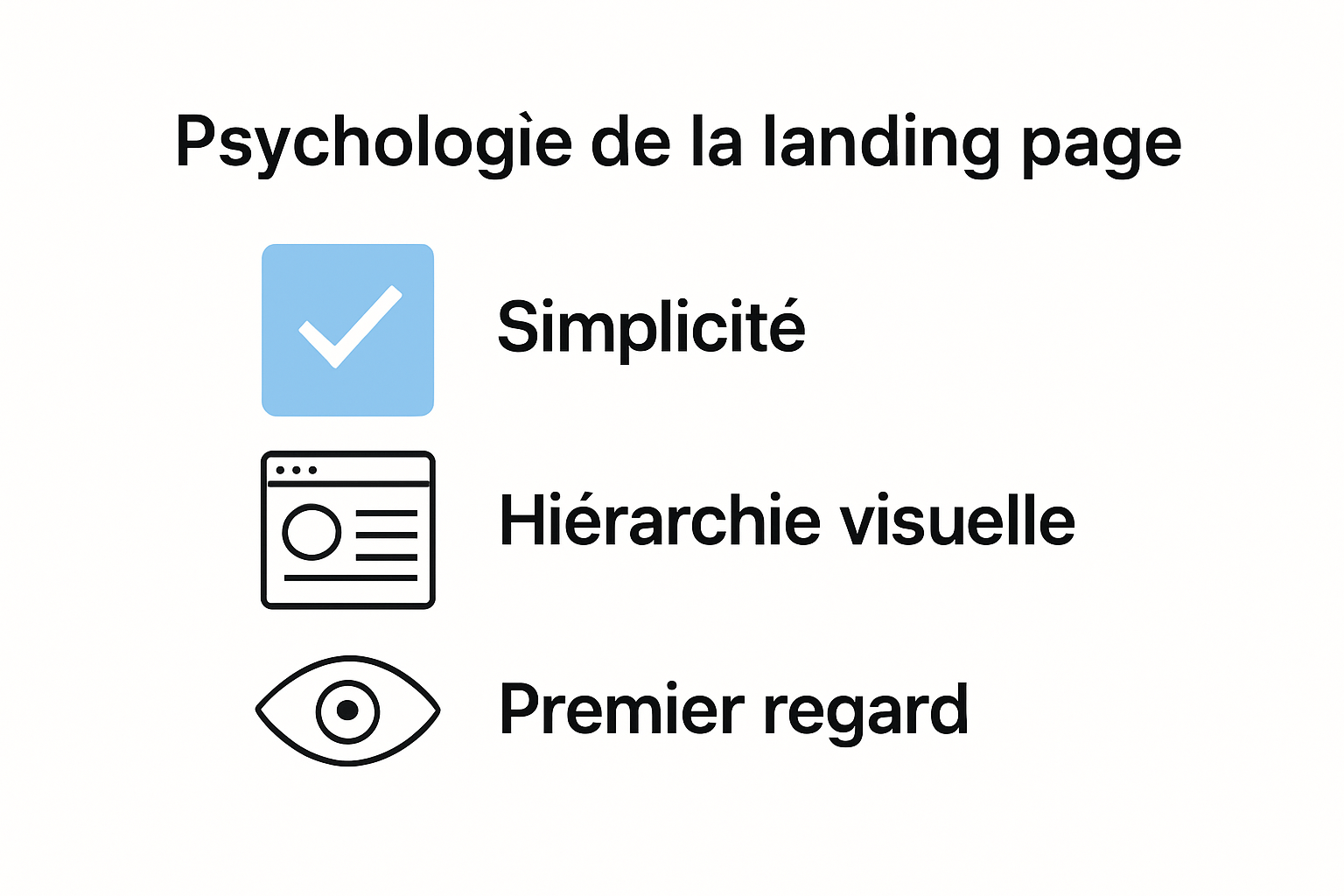 Infographie sur la psychologie d'une landing page performante