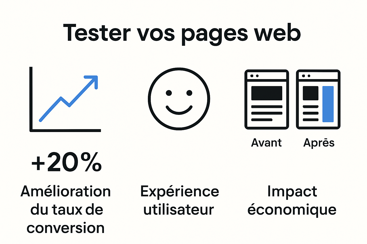 Infographie : bénéfices clés de tester vos pages web