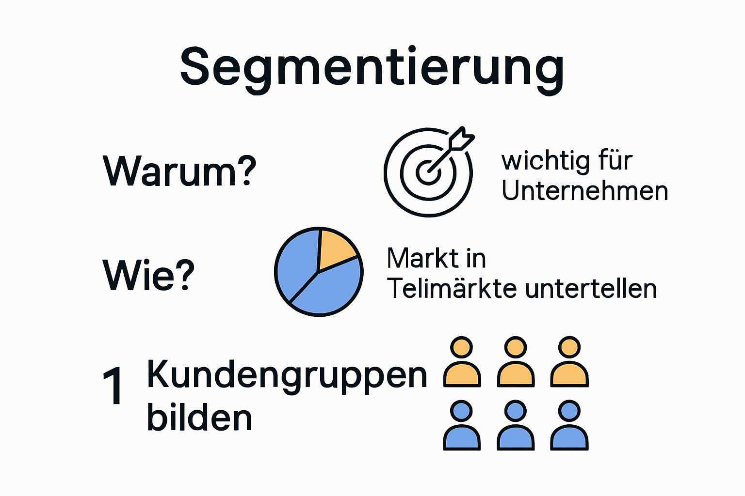 Infografik: Grundlagen der Segmentierung im Marketing, Übersicht der Hauptdimensionen