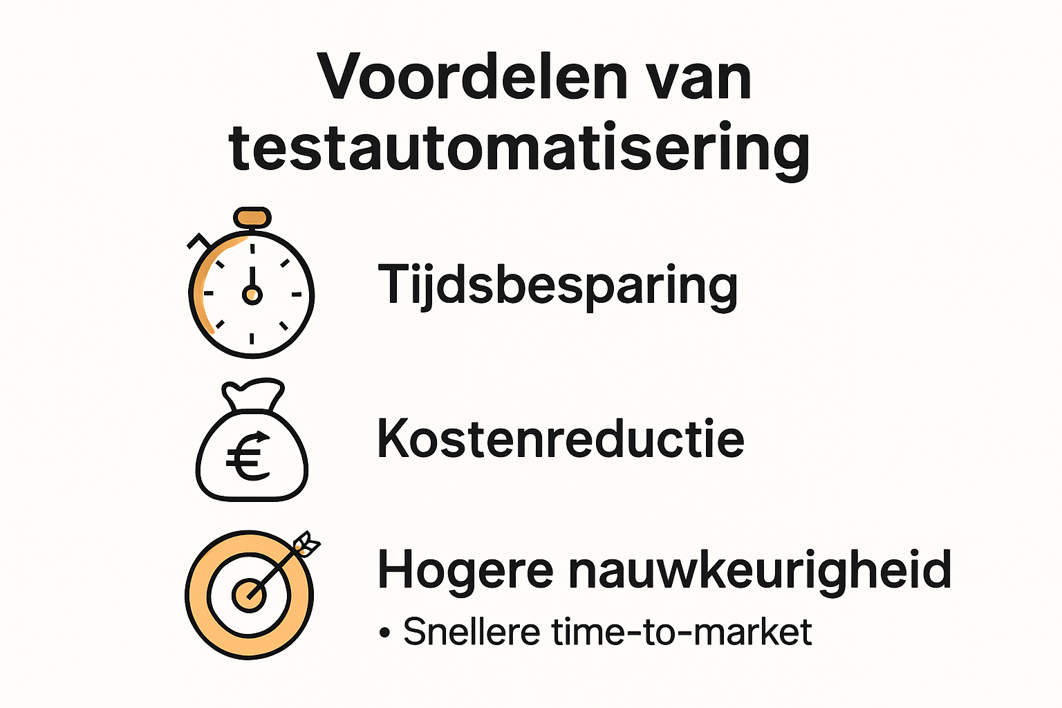 Infographic met belangrijkste voordelen van testing automation