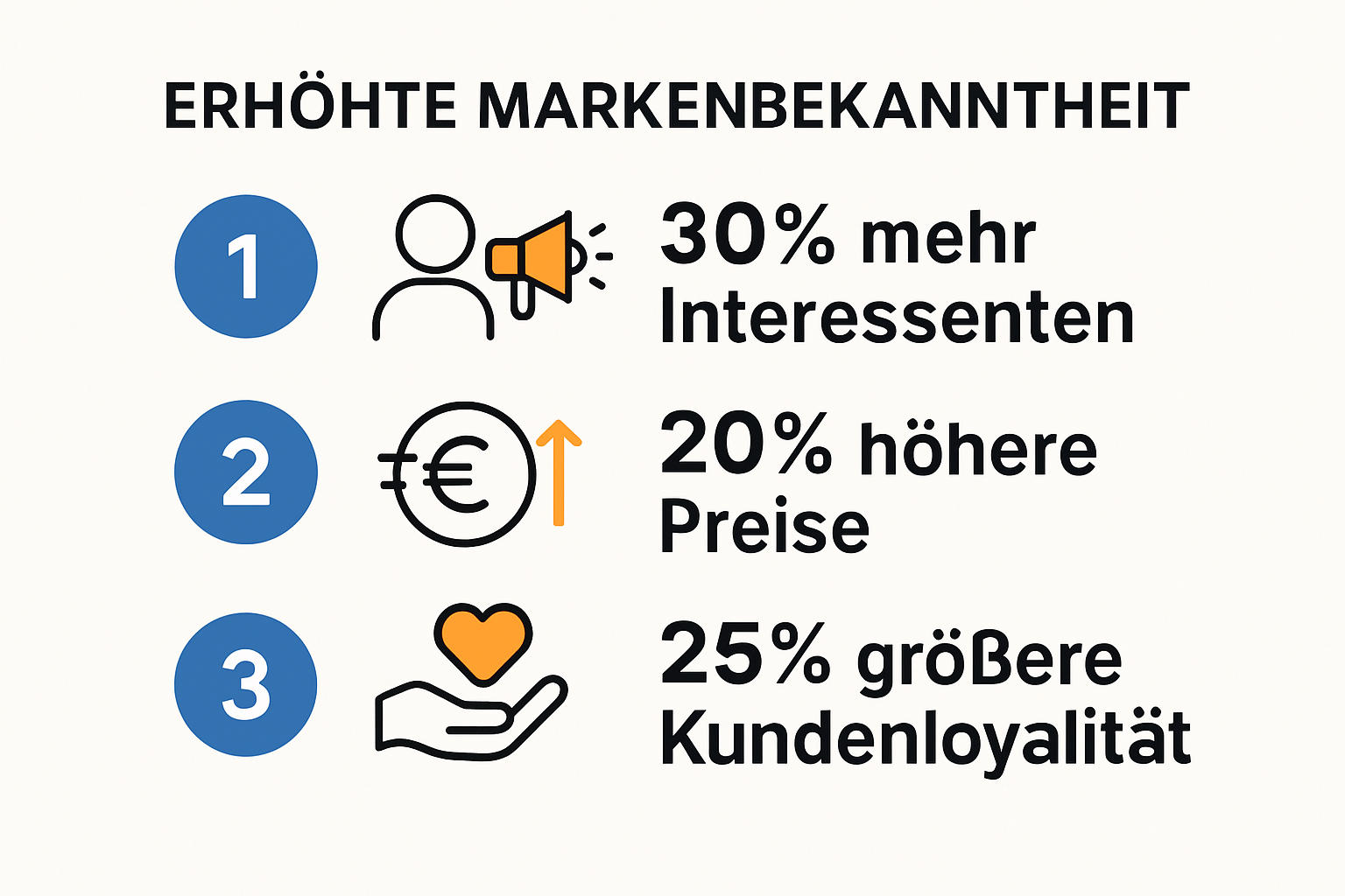 Infografik der wichtigsten messbaren Vorteile von Markenbekanntheit