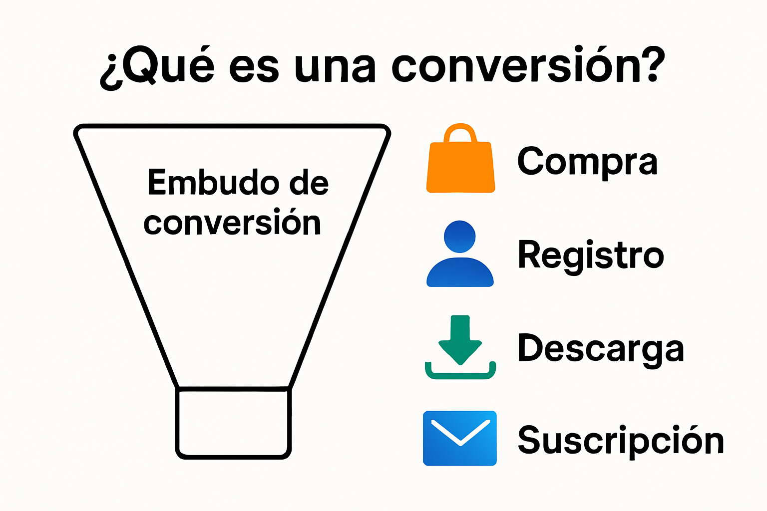 Infografía de tipos de conversión en marketing digital
