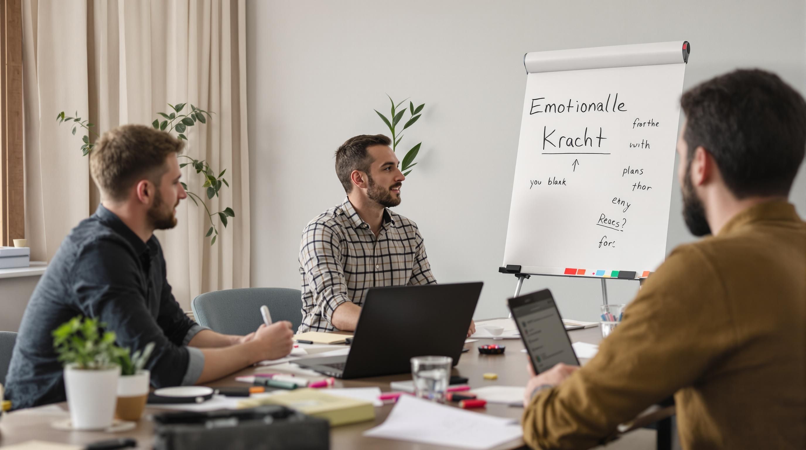 Team brainstormt over emotionele kracht en vertrouwen voor conversieoptimalisatie