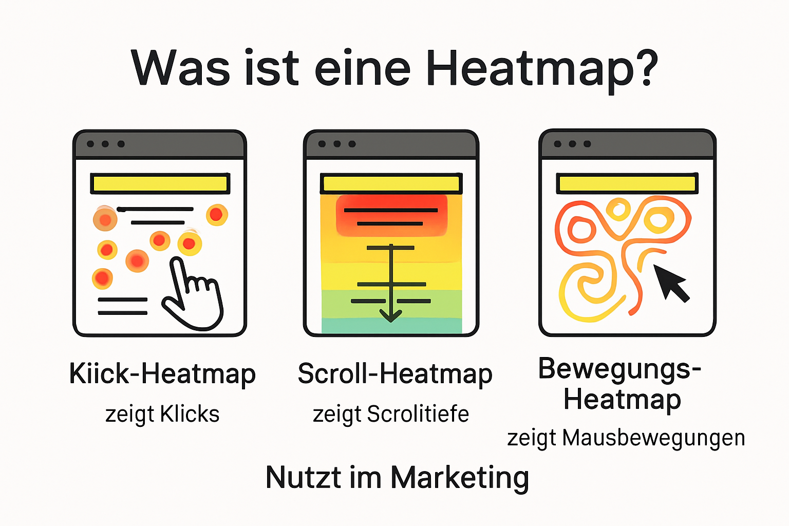 Infografik: Arten von Heatmaps und ihre Funktionen