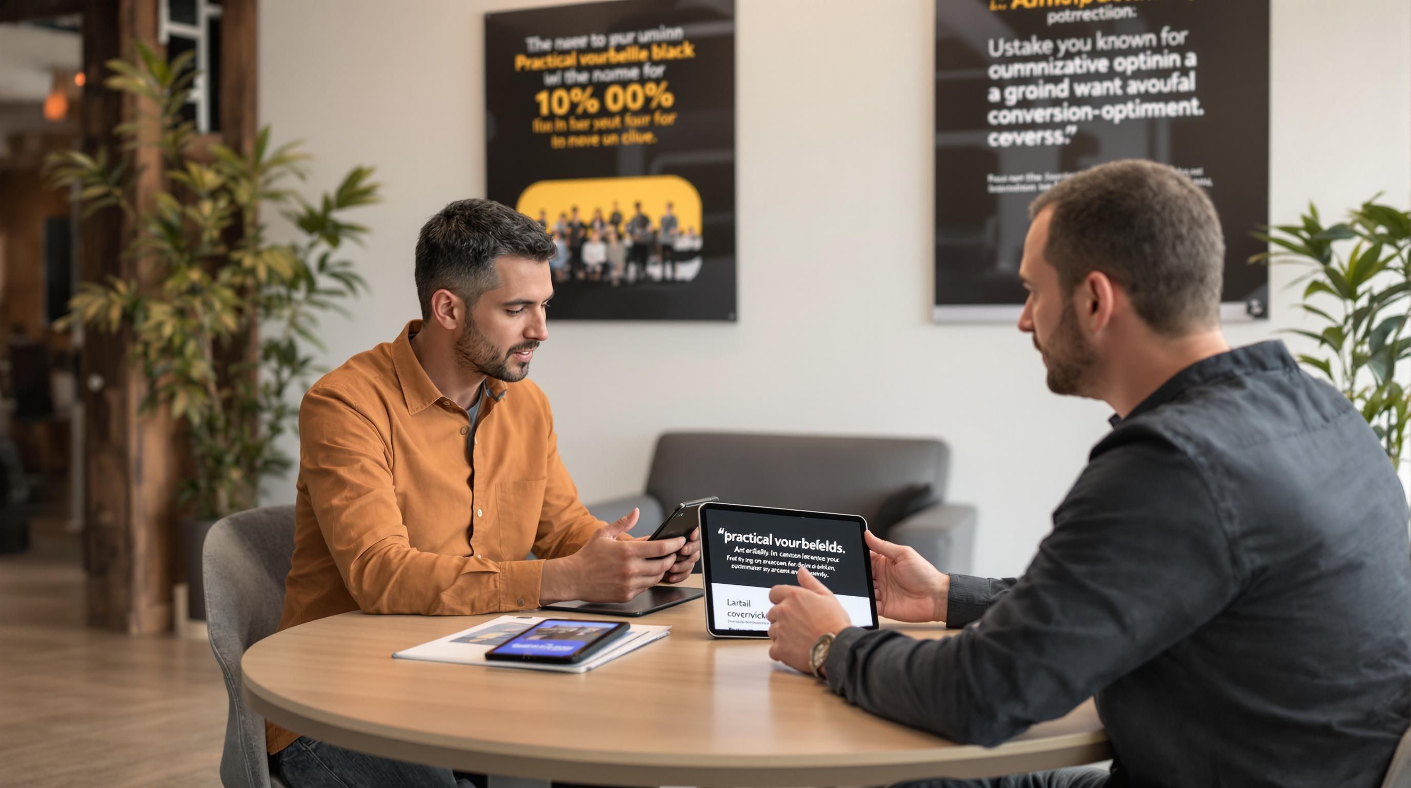 mobiele landingpaginas teamwork